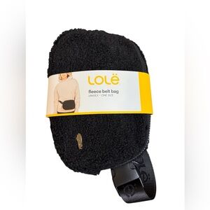 Lolë Black Fleece Belt Bag Unisex Sherpa Style Fanny Pack Crossbody Pouch NWTS